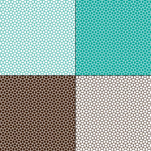 turquoise blue and brown Moroccan undulating geometric patterns.eps vector