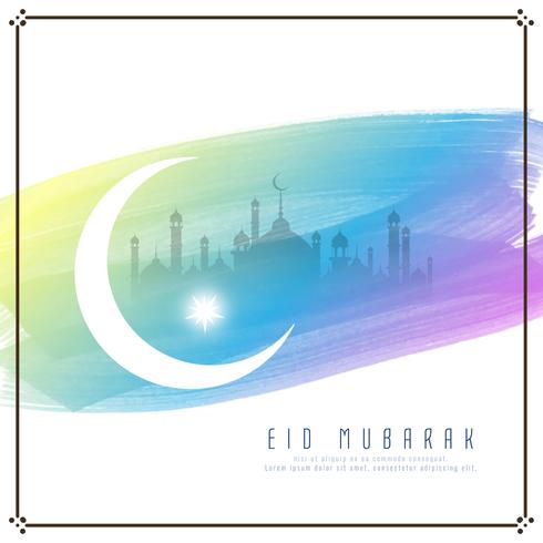 Resumen diseño de fondo acuarela Eid Mubarak vector