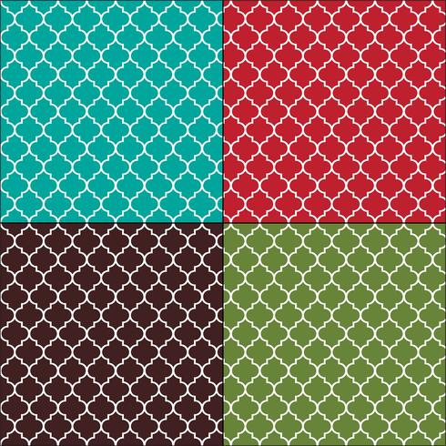 Moroccan arabesque seamless tile patterns vector