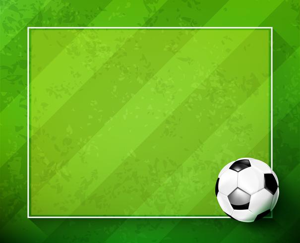 Soccer ball with green glass field 002 vector