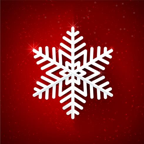 Snow flake with glittering over dark red background 001 vector