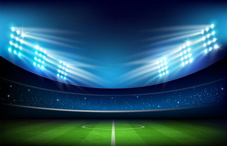 Soccer field with stadium 001 vector