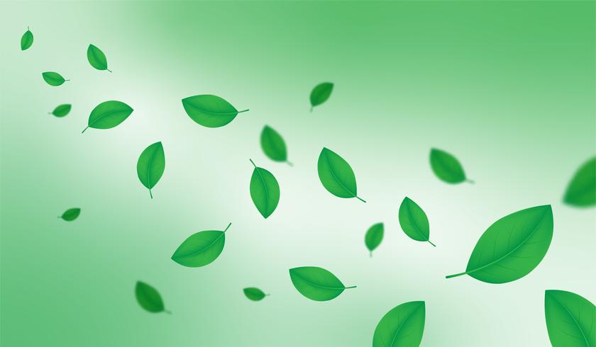 Creative illustration spring season green leafs background decorative. vector