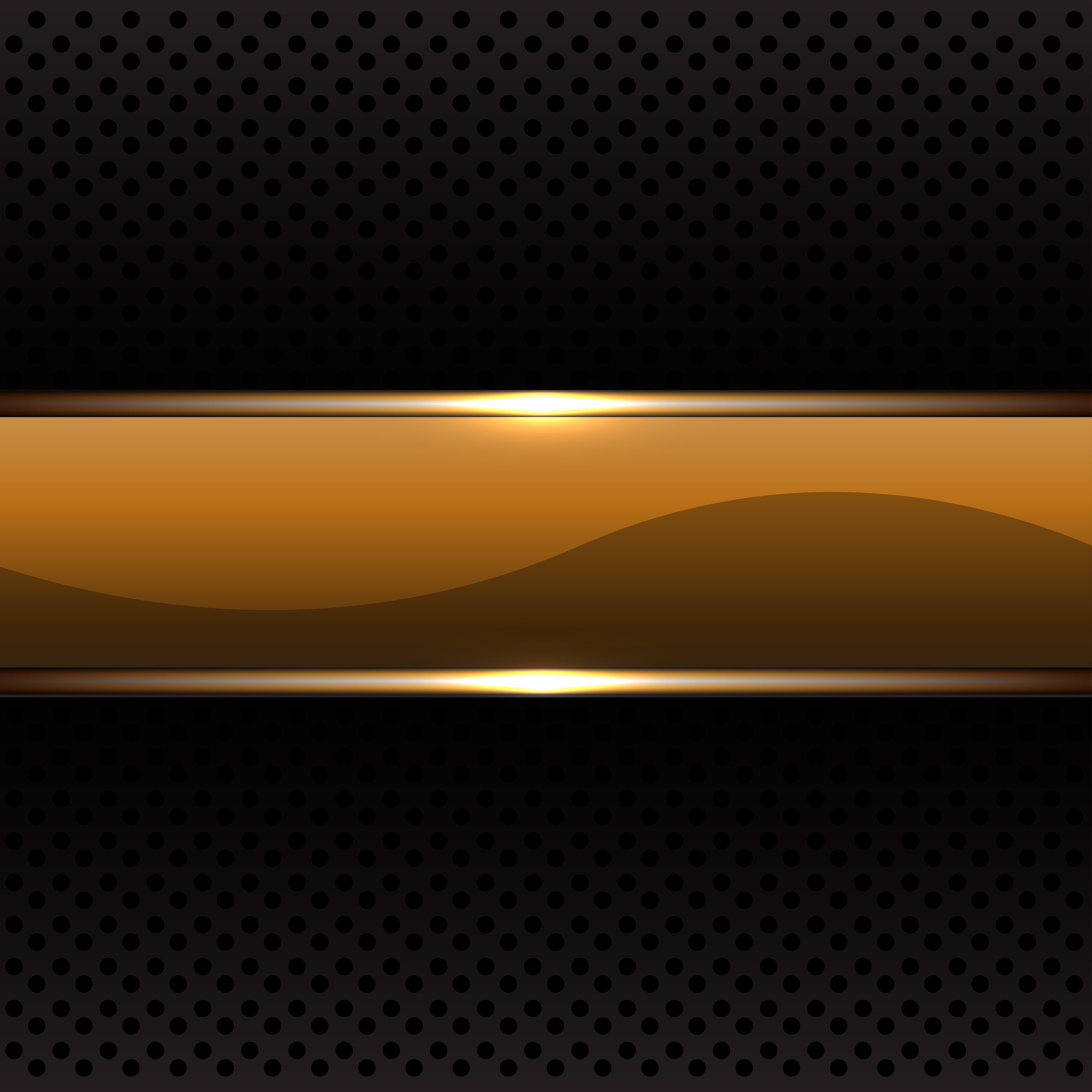 Gold banner on black circle mesh pattern vector illustration. 518689