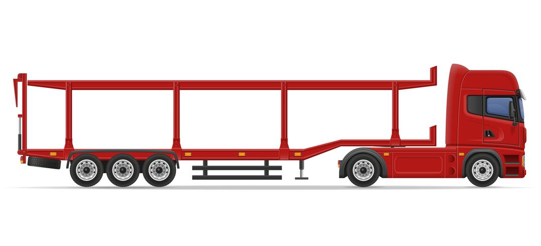 truck semi trailer for transportation of car vector illustration