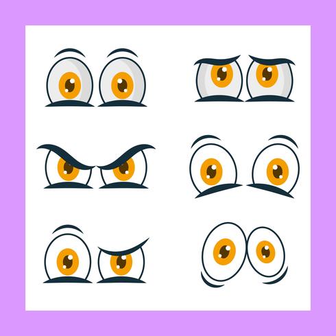 Colección de imágenes prediseñadas de dibujos animados ojos vector