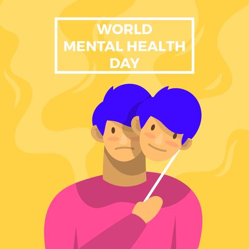 Cartel del vector del día mundial de la salud mental