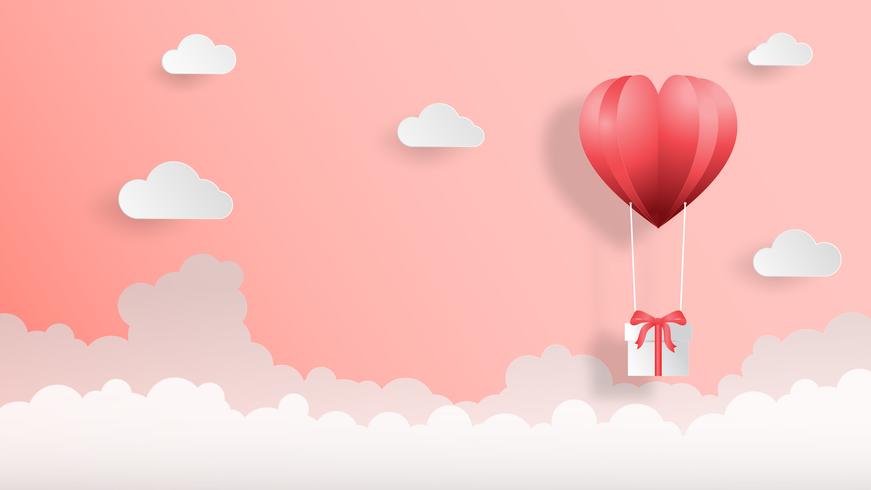 Creative valentines day background vector illustration paper cut style.