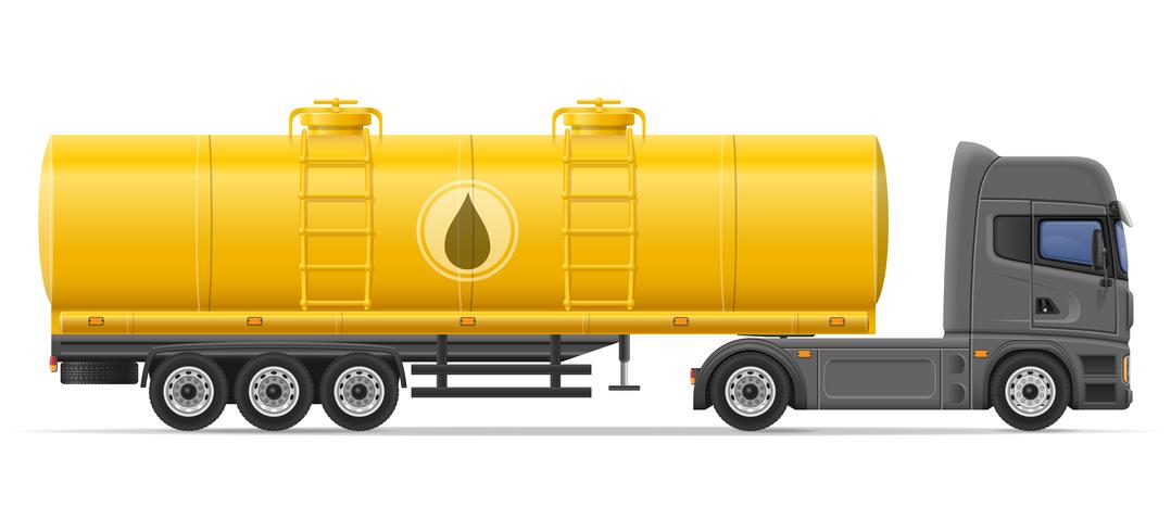 truck semi trailer with tank for transporting liquids vector illustration