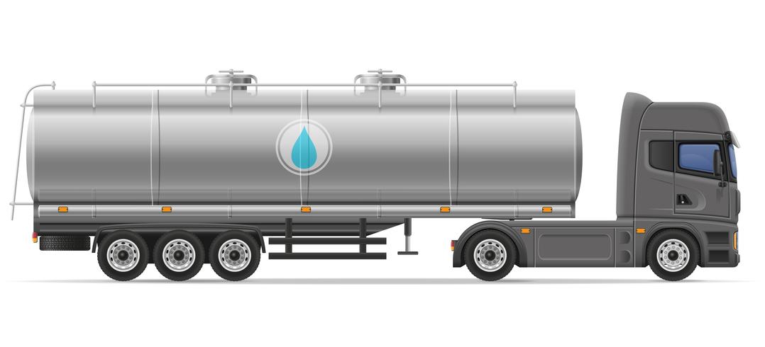 truck semi trailer with tank for transporting liquids vector illustration