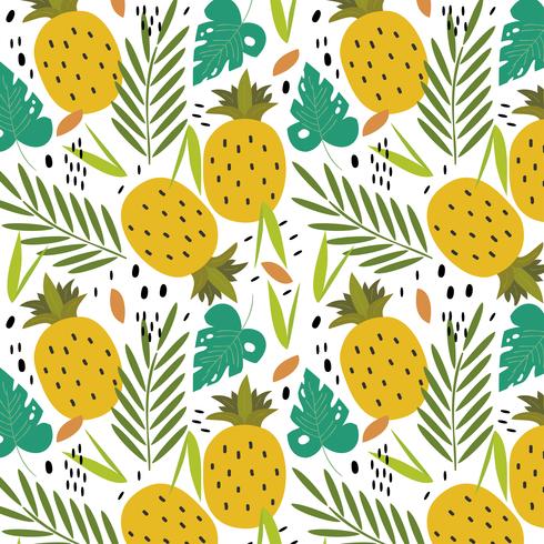 Tropical Pineapples Pattern vector