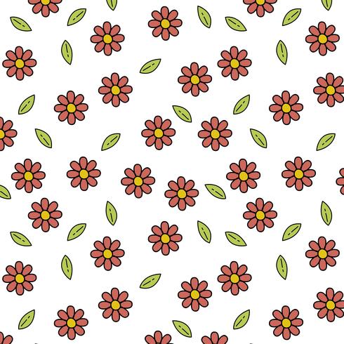 Flowers and leaves background vector