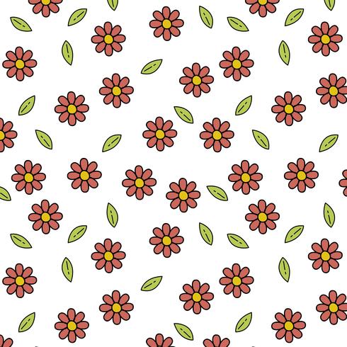 Fondo de flores y hojas. vector