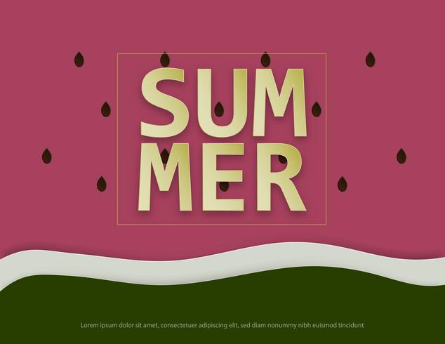 Illustration of Summer background with close up of watermelon. vector