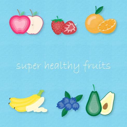 Creative vector illustration set of most popular fruits. 