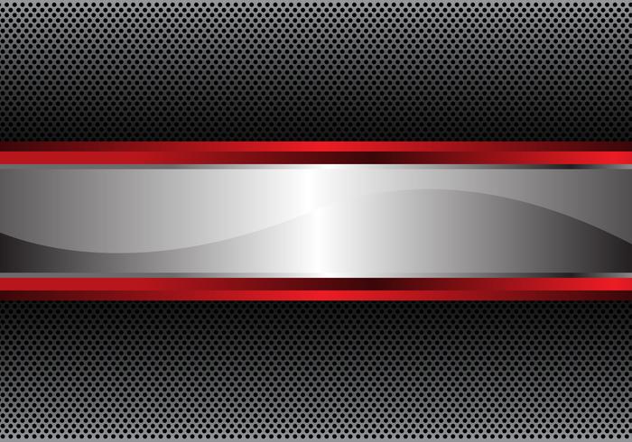 Silver red line banner on circle mesh design luxury modern background vector illustration.