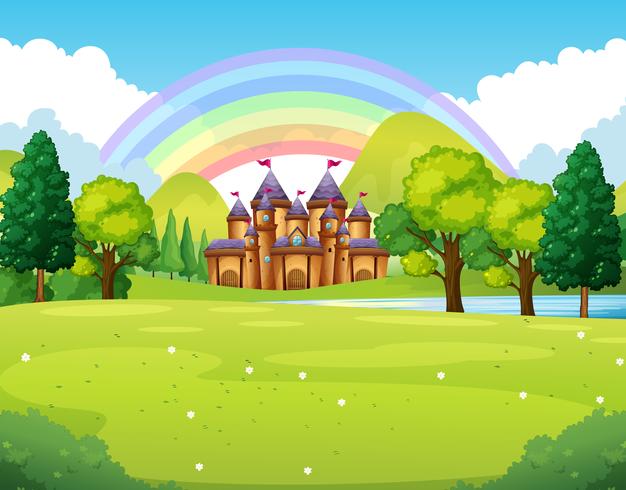 Castle in the faraway kingdom vector