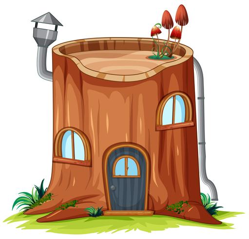 A log house on white background vector