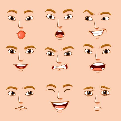 Different facial expressions of human 519062 Vector Art at Vecteezy