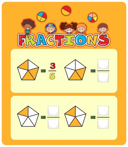 Plantilla de hoja de trabajo de combinación de matemáticas vector