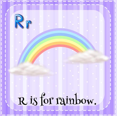 Flashcard of R is for rainbow vector