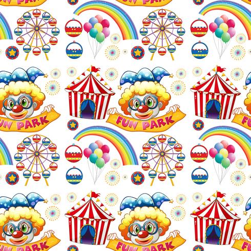 Seamless clowns and circus vector