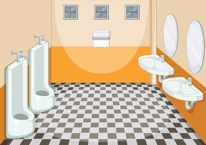 Interior design of male toilet vector