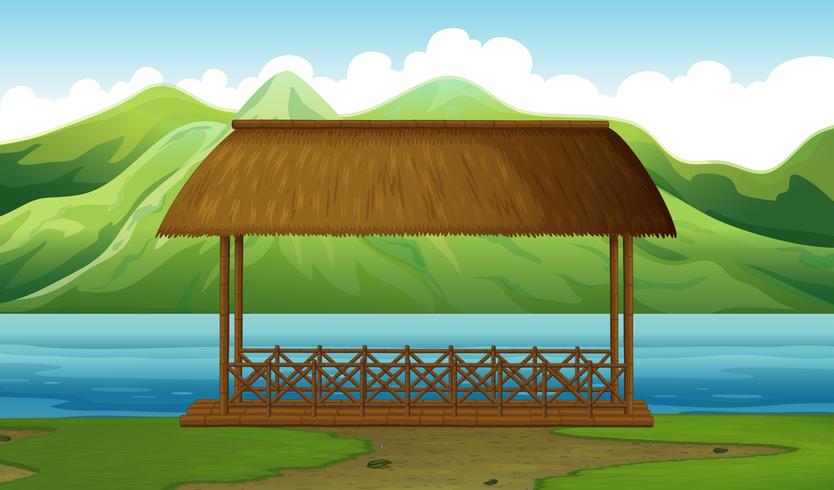 A dock in the nature vector