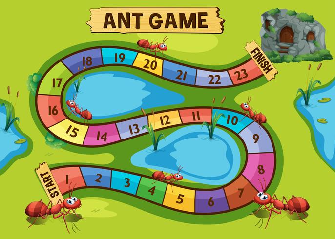 Game template with ant colony in background vector