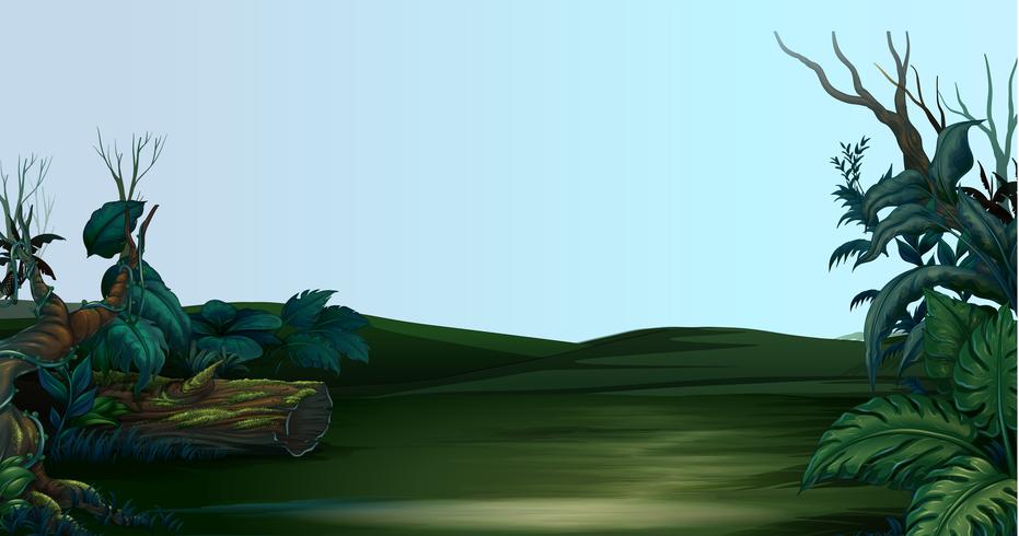 Scene with green field vector