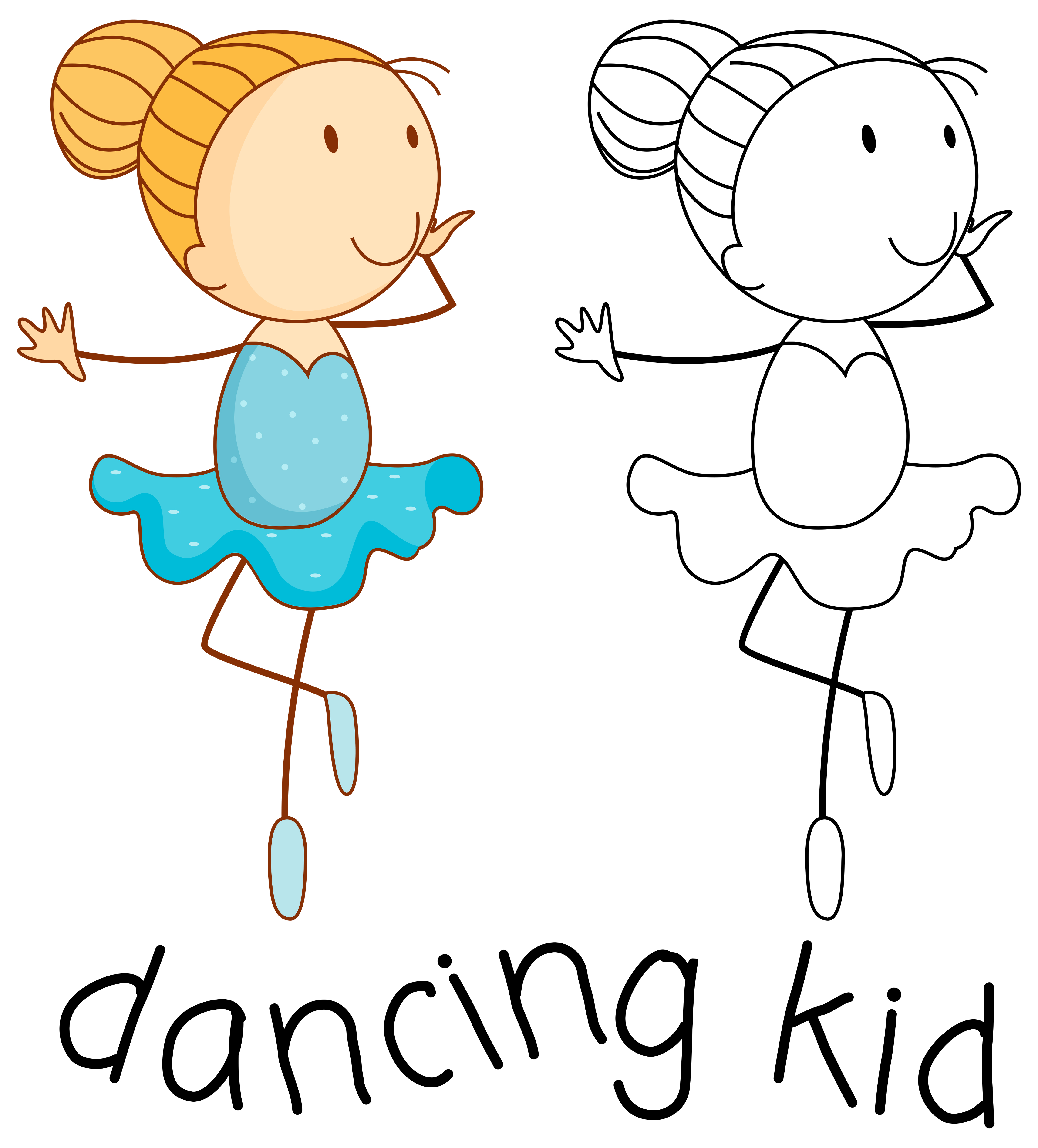 Doodle girl dancing ballet 519177 Vector Art at Vecteezy