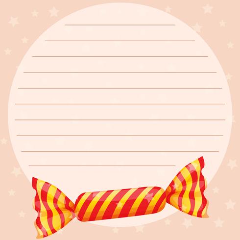 Line paper template with sweet candy vector