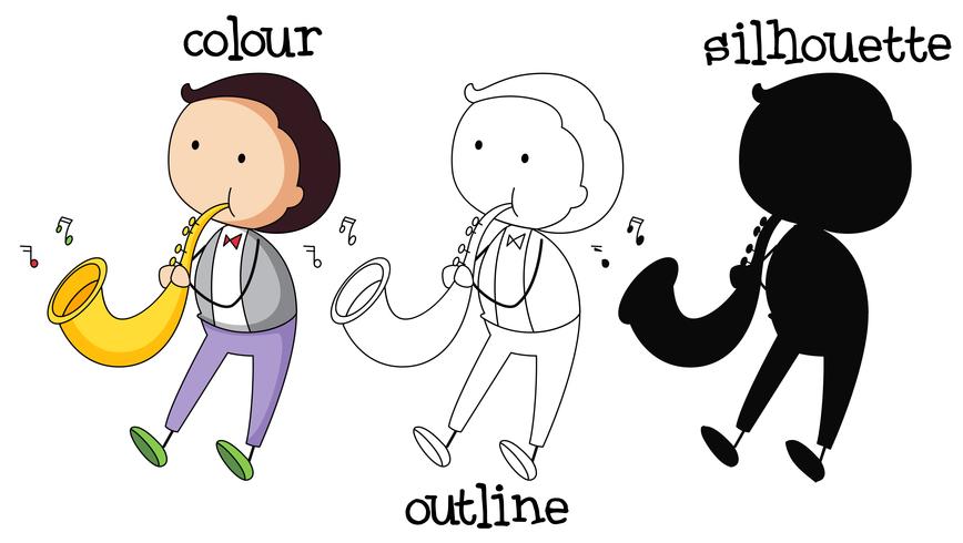 Different type of graphic of musician vector