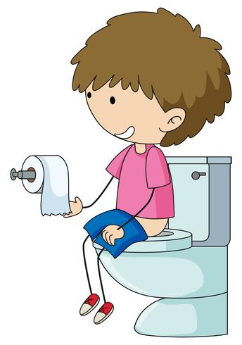 A boy in the toilet vector