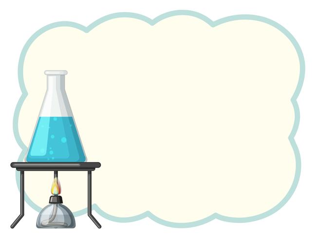 Border template with chemical in beaker vector