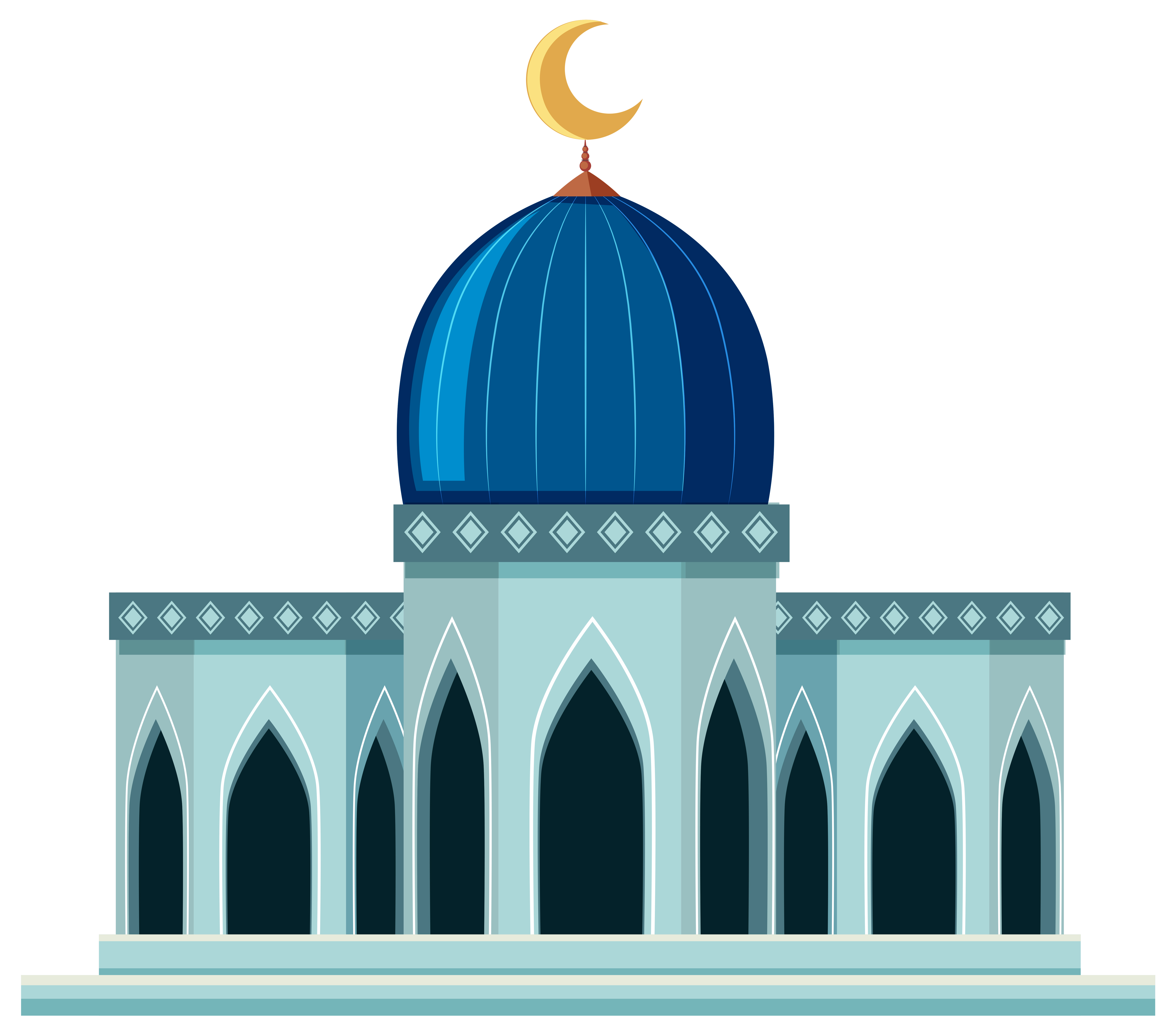 A beautiful mosque  on white background 519271 Vector  Art 