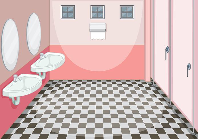 Interior design of female toilet vector