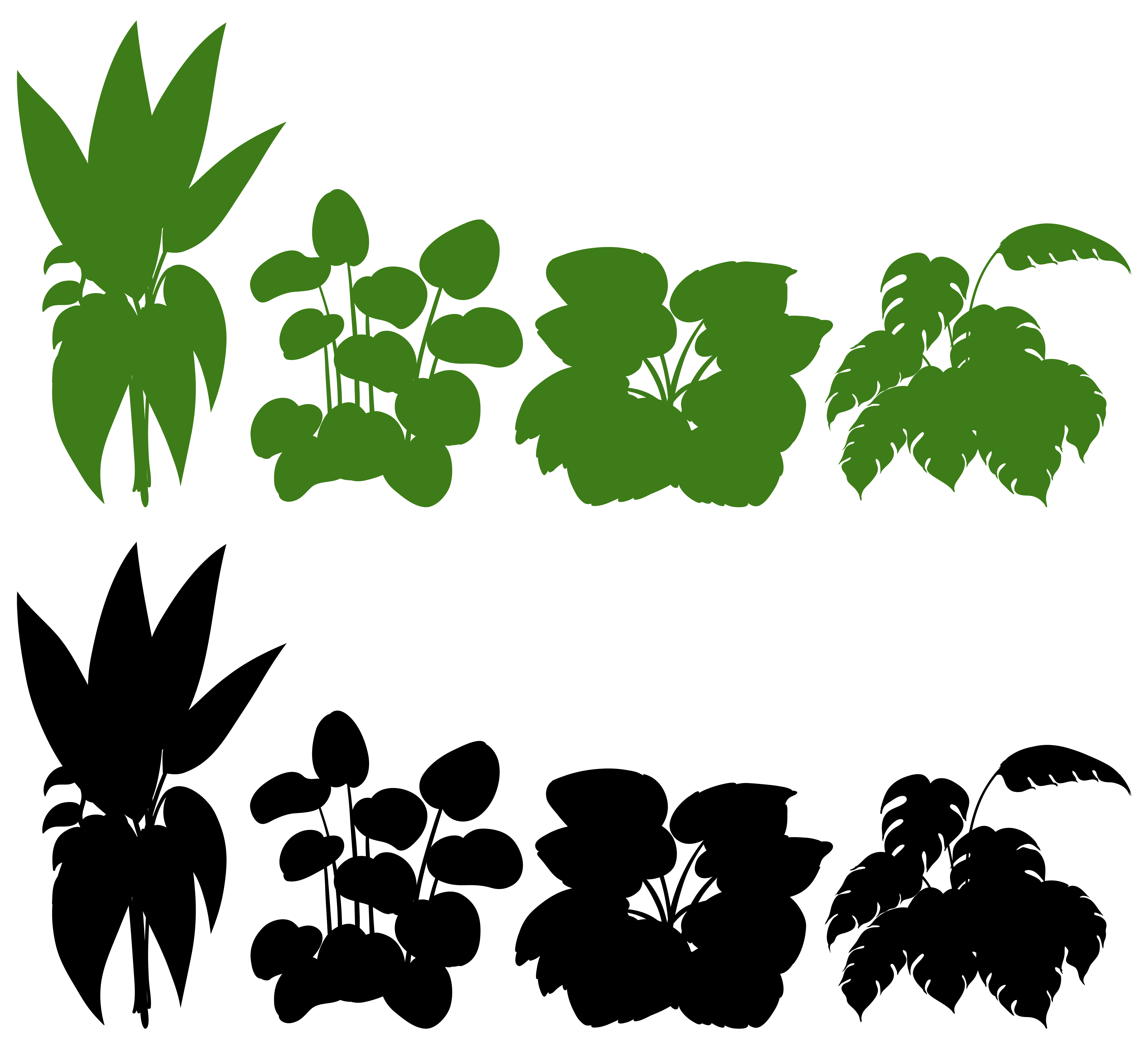 Download Set of silhouette plant 519310 - Download Free Vectors ...