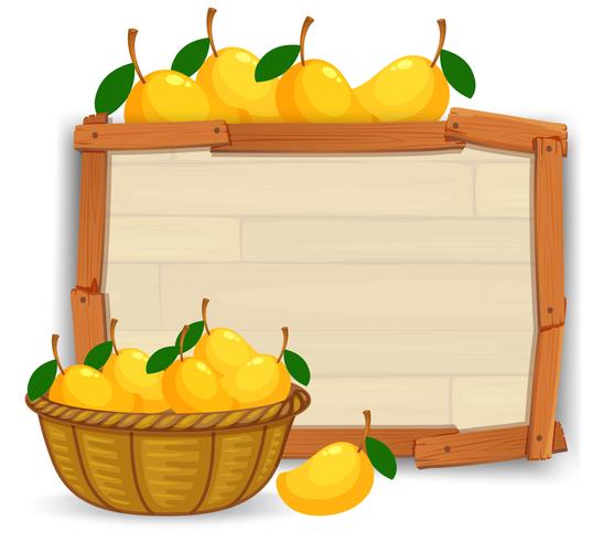 Mango on empty banner vector