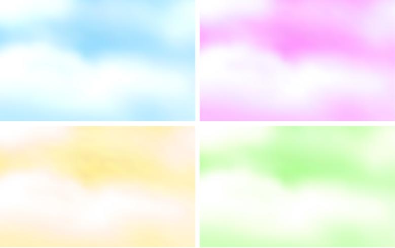 Colorful clouds vector