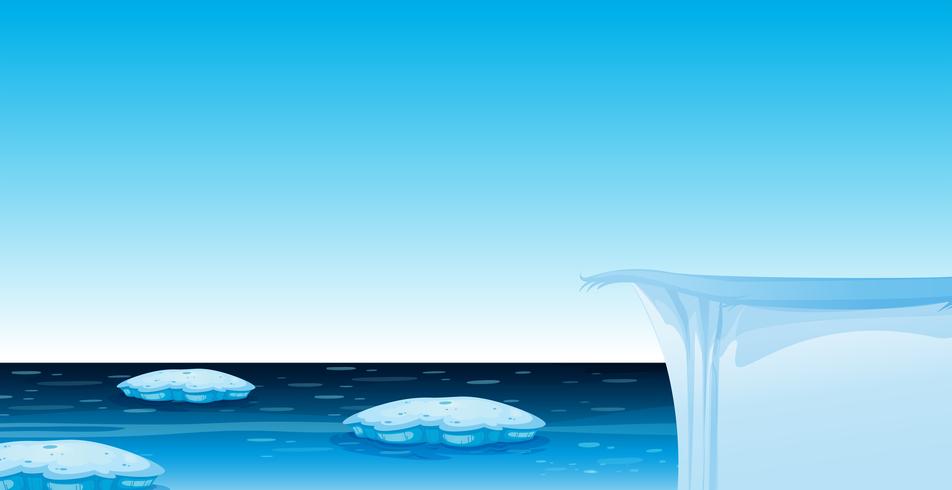 Ice in the ocean background vector