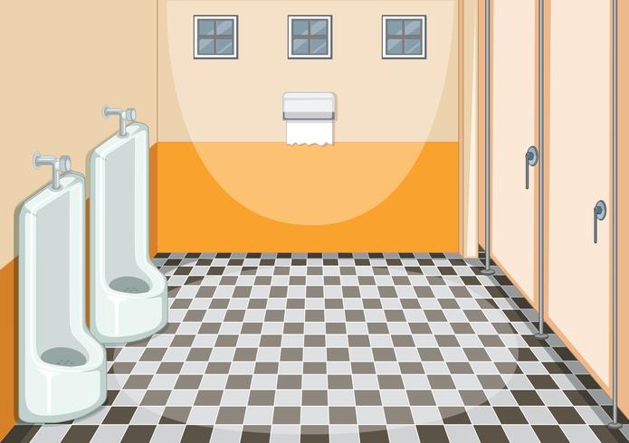 Interior design of male toilet vector