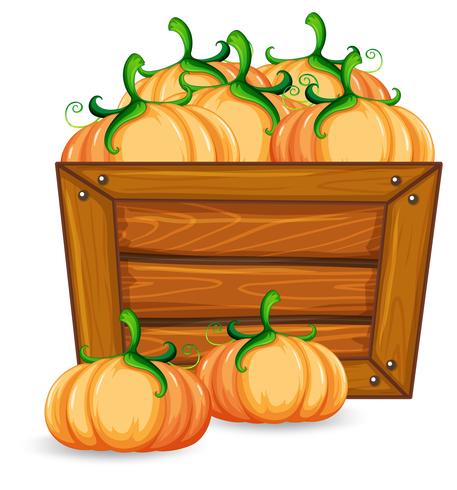 Calabaza en banner de madera vector