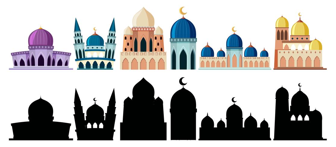 Mosque in differnt style vector