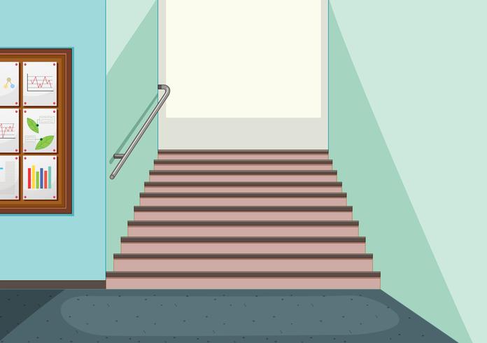 Empty hallway staircase background vector