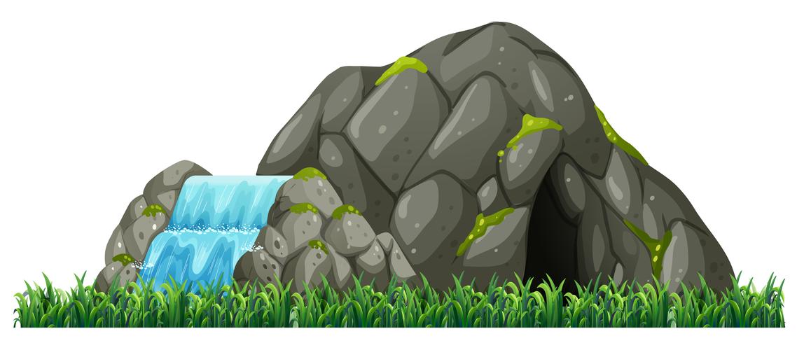 Isolated nature cave on white background vector