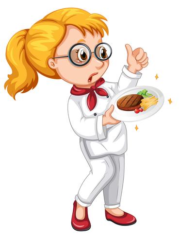 Un personaje cocinero sobre fondo blanco vector