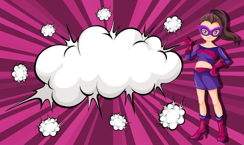 Female superhero comic banner vector