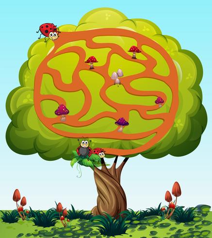 Plantilla de juego de puzzle con fondo de naturaleza vector