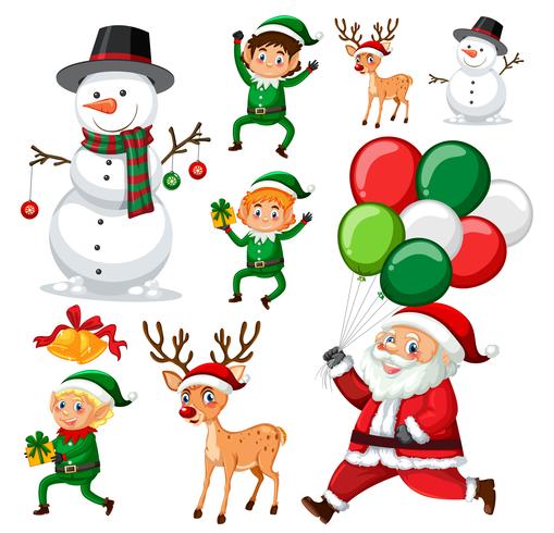 A set of christmas element vector